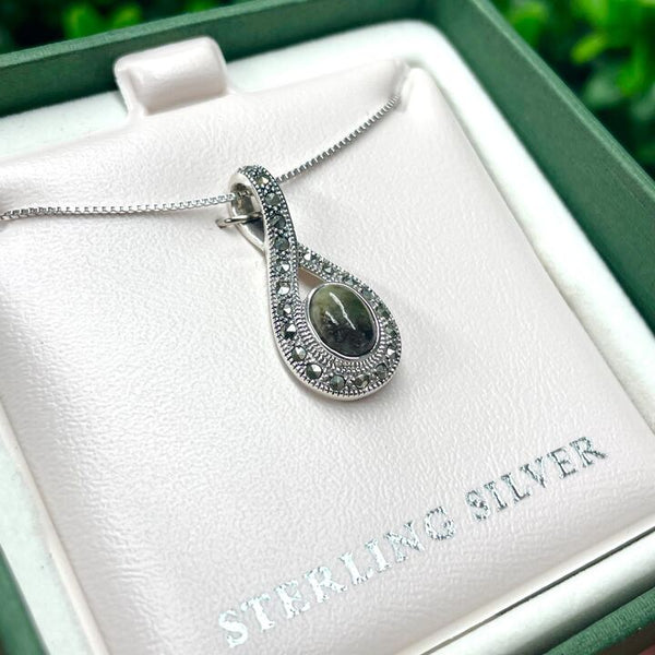 Connemara Marble & Marcasite Necklace