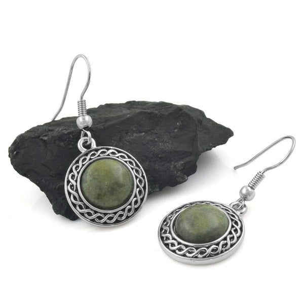 Connemara Marble Celtic Drop Earrings