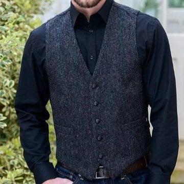 Tweed Charcoal Irish Vest