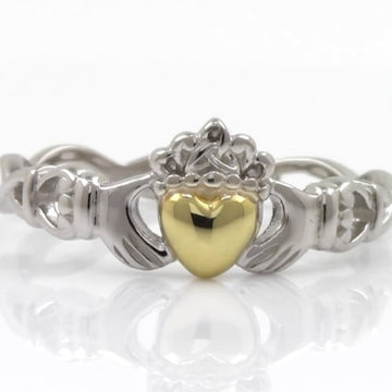 Claddagh Ring With Gold Heart