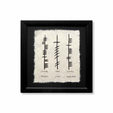 Ogham 'Health, Love and Happiness' Frame
