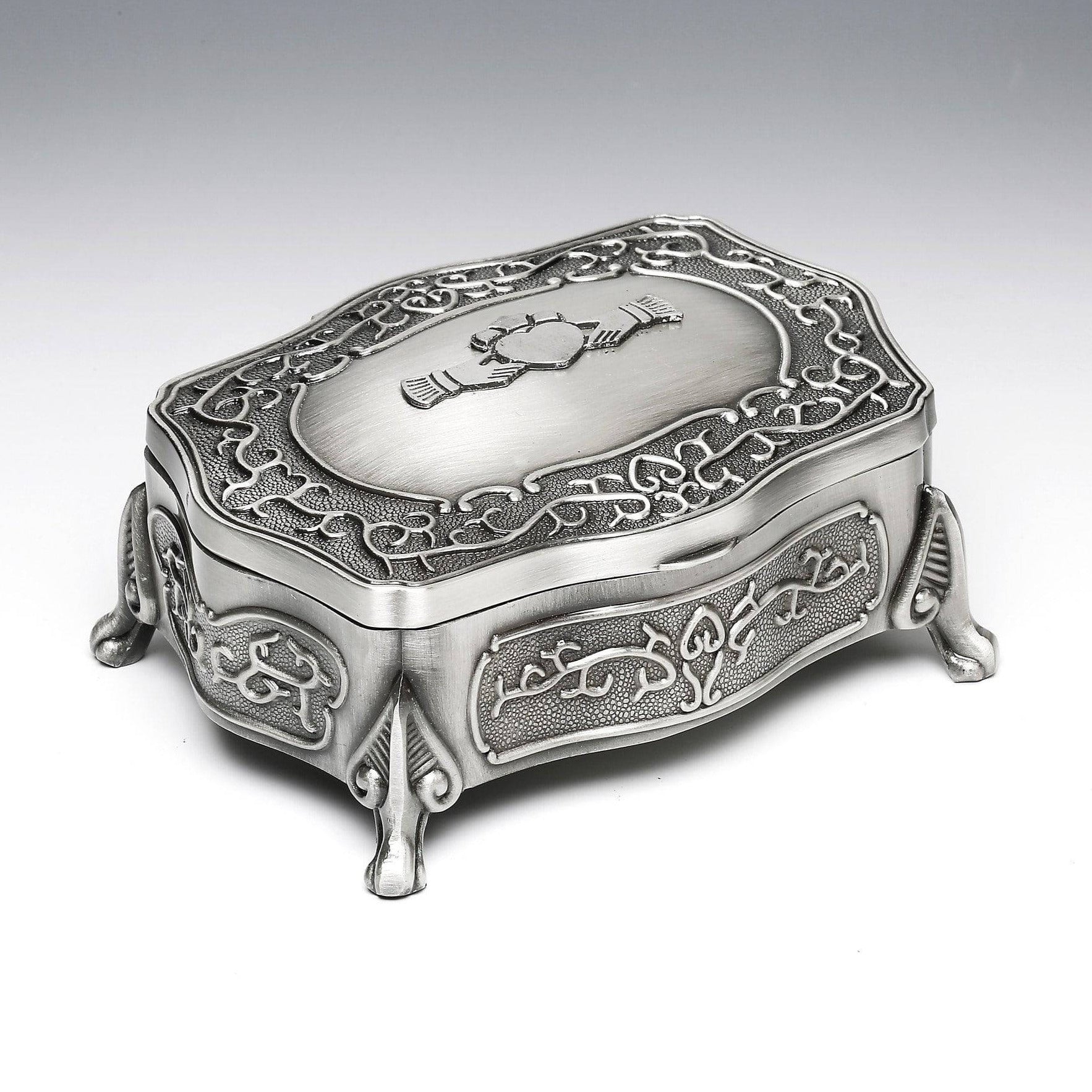 Mullingar Pewter Jewelry Box with Claddagh Design,Large - Claddagh,jewelry box