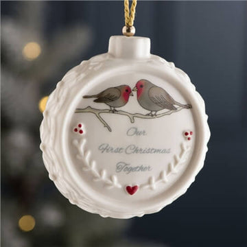 Belleek Our First Christmas Ornament