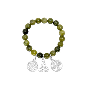 Celtic Three Charm Connemara Marble Bracelet