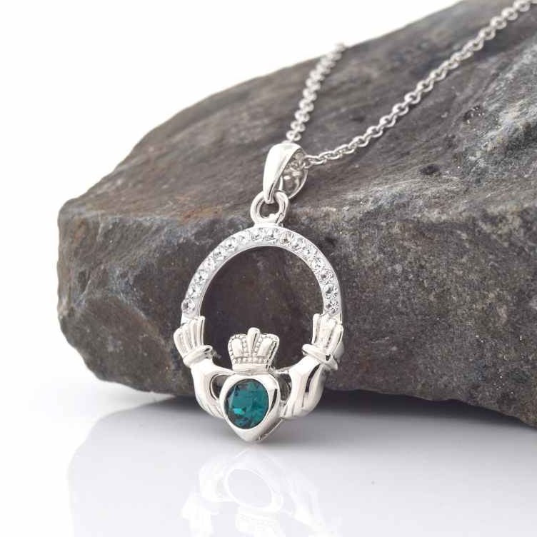 Shanore Claddagh Birthstone Pendant - May