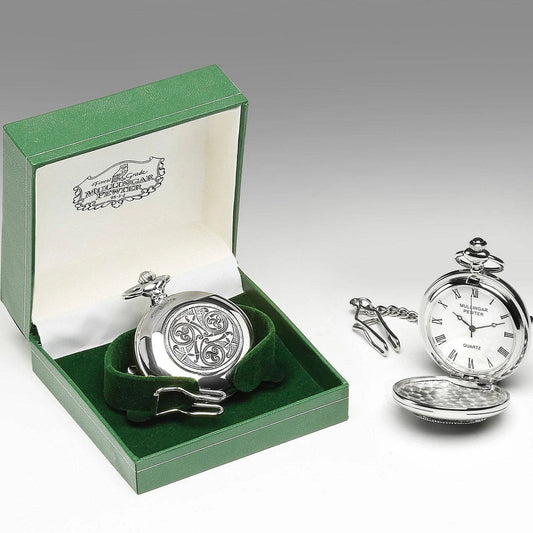 Mullingar Pewter Gents Pocket Watch - Celtic Spiral Design,Watch only,Pocket Watch