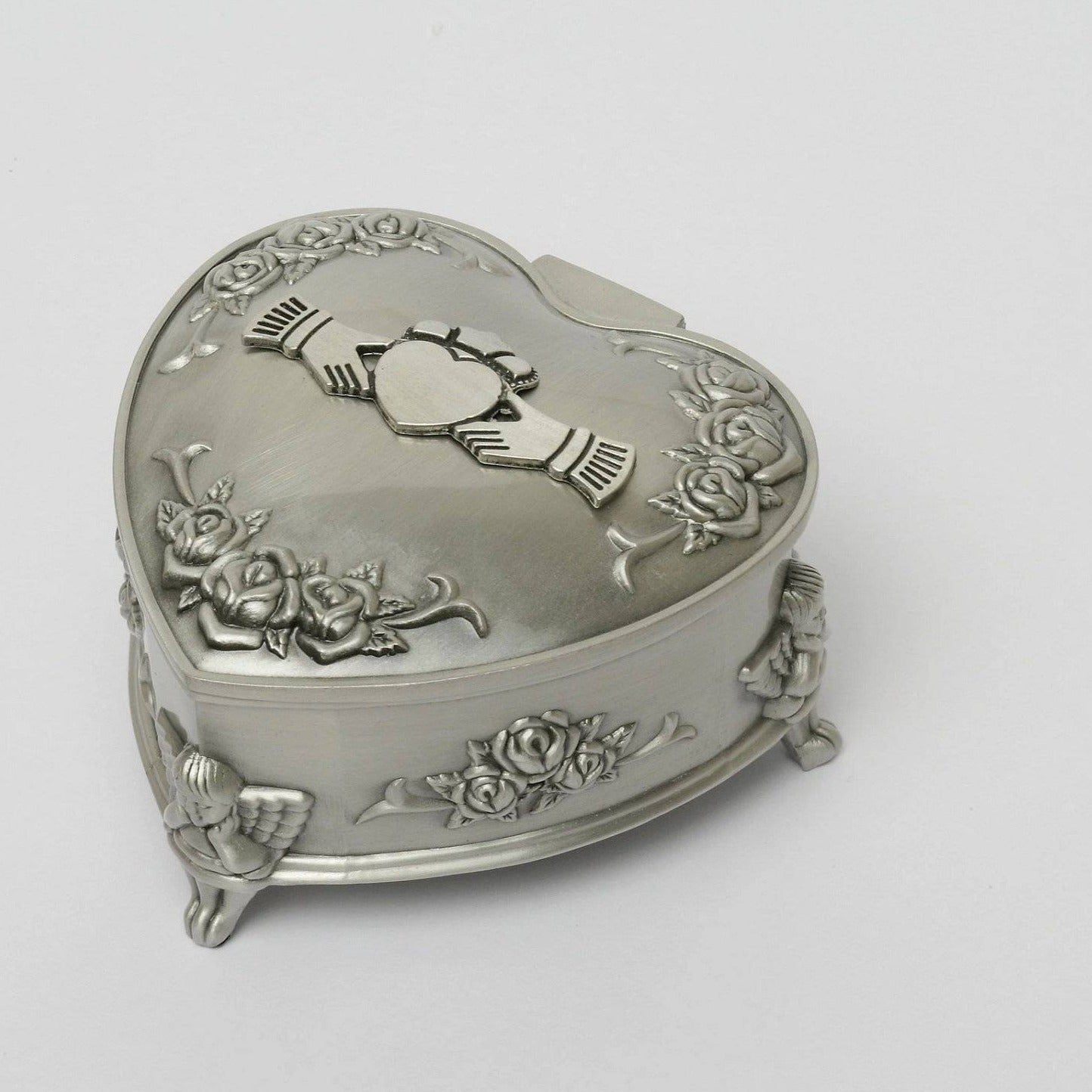 Mullingar Pewter Jewelry Box with Claddagh Design,jewelry box