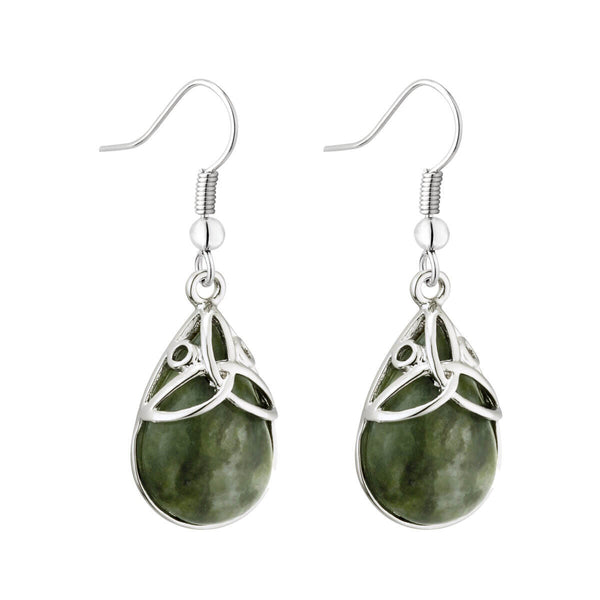 Connemara Marble Trinity Knot Earrings