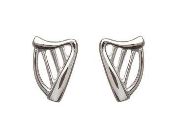 Sterling Silver Harp Stud Earrings