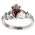 Shanore Silver Claddagh Ring January Birthstone