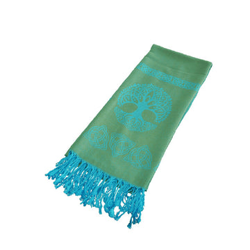 Turquoise Tree of Life Pashmina