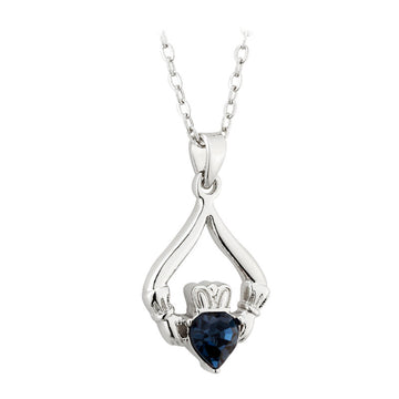 Rhodium Plated Claddagh Birthstone - December(Boxed)