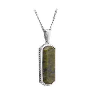SILVER GENTS CONNEMARA MARBLE INGOT PENDANT