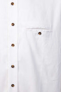Mens Irish Collarless Linen Grandad Shirt Bleach White