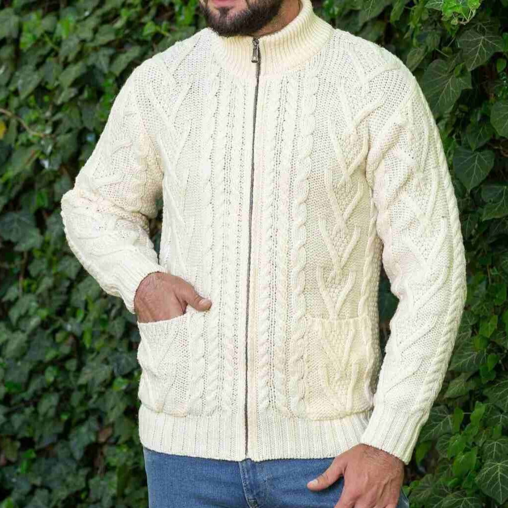 Mens discount zipper cardigan