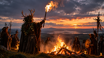 Samhain gathering in the Irish countryside marking the beginning of winter