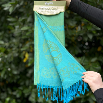 Pashmina Tree of Life Turquoise Scarf