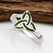 Connemara Marble Irish Trinity Knot Ring