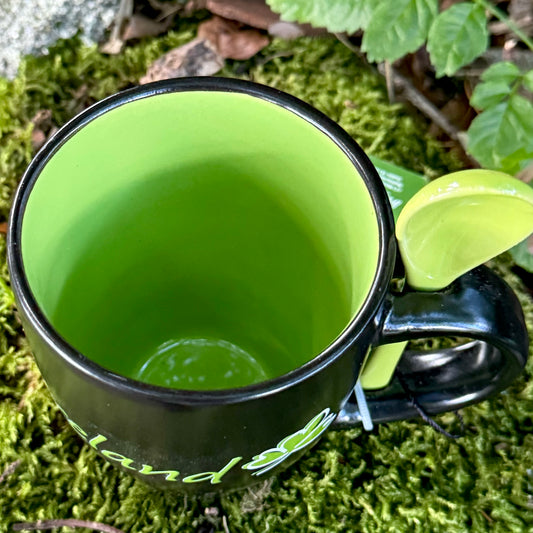 Black and Green Ireland Mug and Spoon