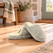 Cozy Light Grey Wool Slippers