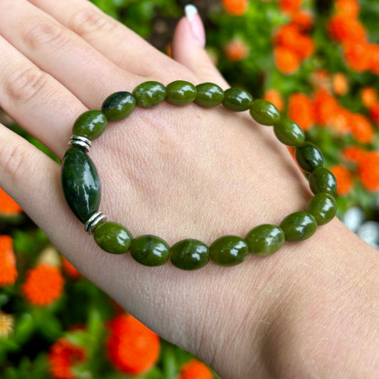 Connemara Marble Watermelon Shaped Stretch Bracelet