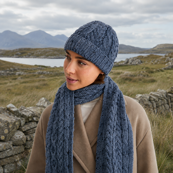Denim Worsted Aran Hat