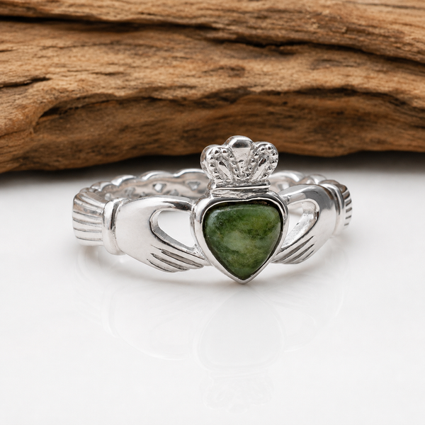 Connemara Marble Claddagh Ring