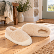 Beige Wool Full Slippers