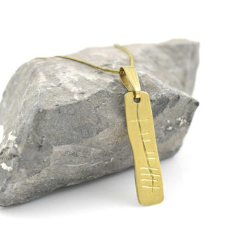 9K Gold Ogham Necklace Personalized