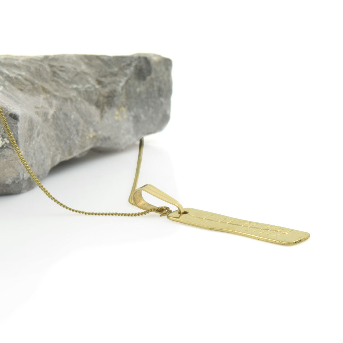 9K Gold Ogham Necklace Personalized