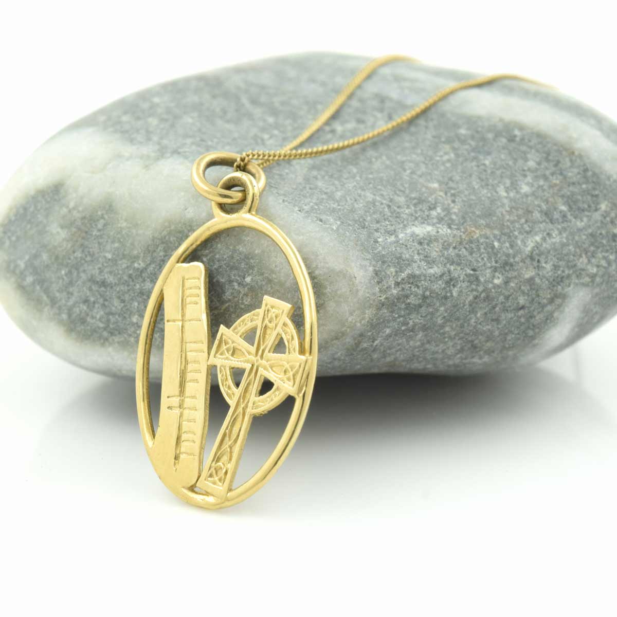 Celtic Cross and Ogham Necklace