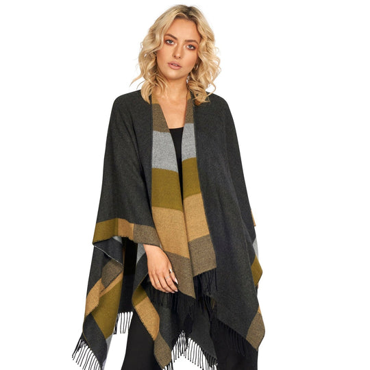 Jimmy Hourihan Shawl with Coloured Bands