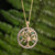 14K Gold Diamond and Emerald Tree of Life Pendant
