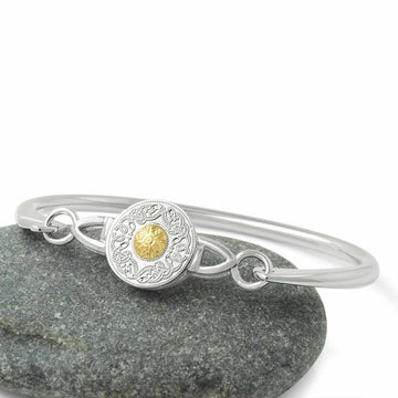 Small Celtic Warrior ® Bangle – with 18K Gold Bead