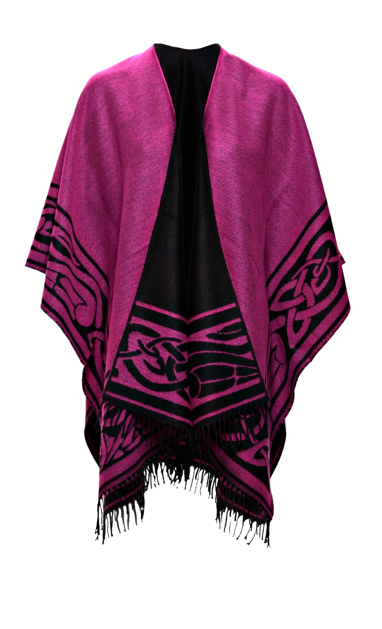 Fringed Shawl with Celtic Motif