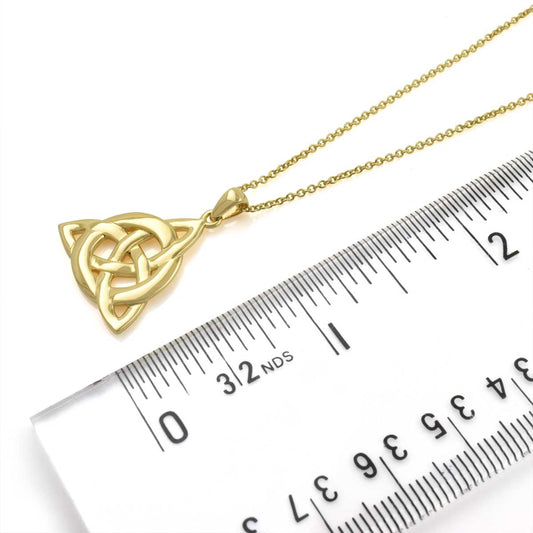 Gold Trinity Knot Necklace Coated Over Sterling Silver