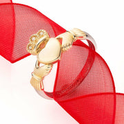 10K Gold Two Tone Claddagh Ring