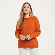 Brackloon Tweed Roll Neck Orange Ladies Sweater