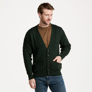 Mens V Neck Forest Green Cardigan