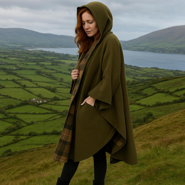 Jimmy Hourihan Cape With Plaid Interior | Gifts of Ireland