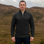 Charcoal Zip Knit Sweater