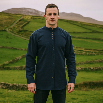 Navy Blue Irish Grandfather Shirt
