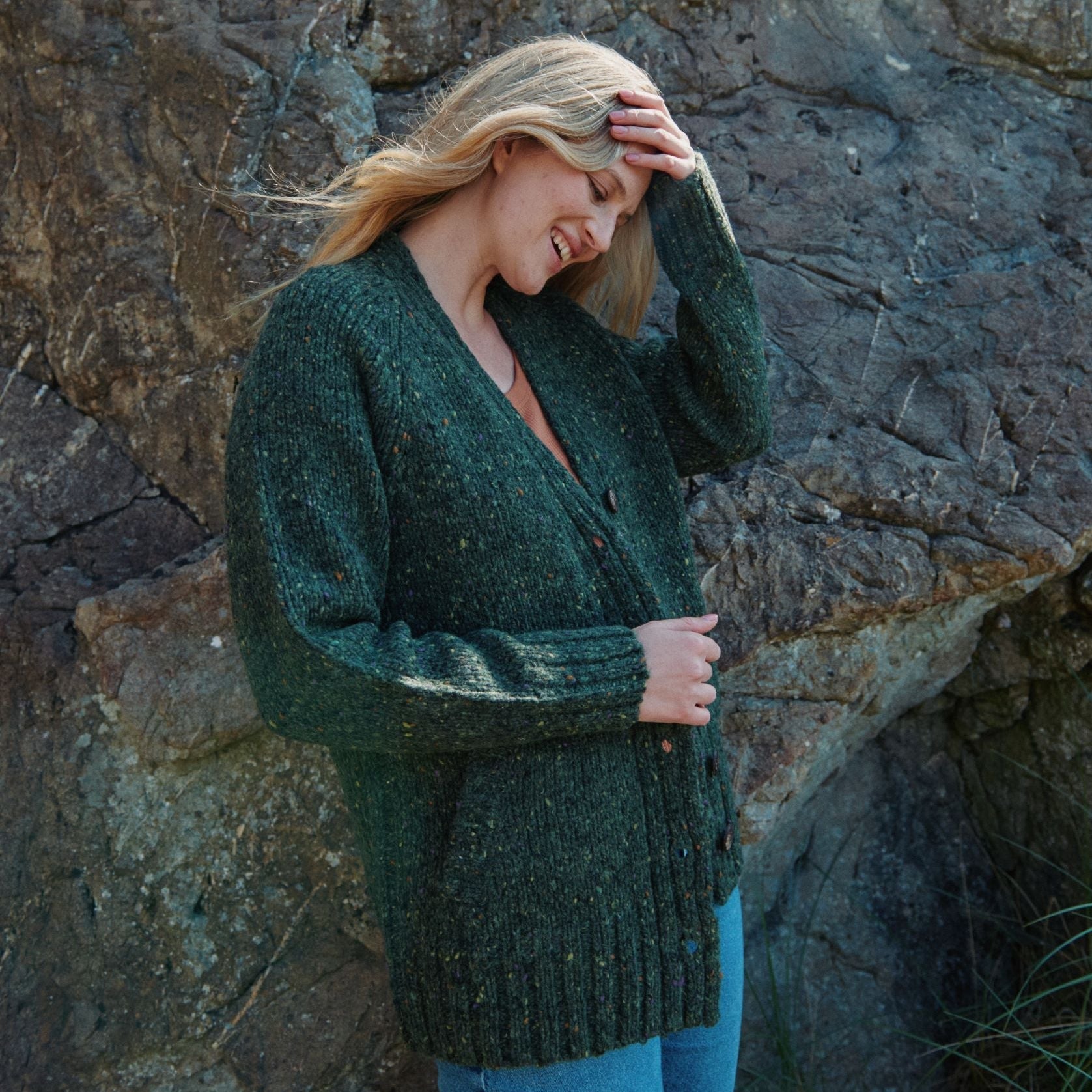 Bonny Glen Ladies Tweed Forest Green Cardigan