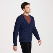 Glenisland Mens Handknit V-Neck Navy Cardigan