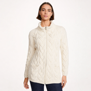Ladies Chunky Cable Natural Cardigan