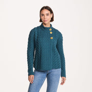 Louisburgh Ladies Cable Aran Atlantic Cardigan