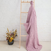Dugort Honey Pink Aran Blanket