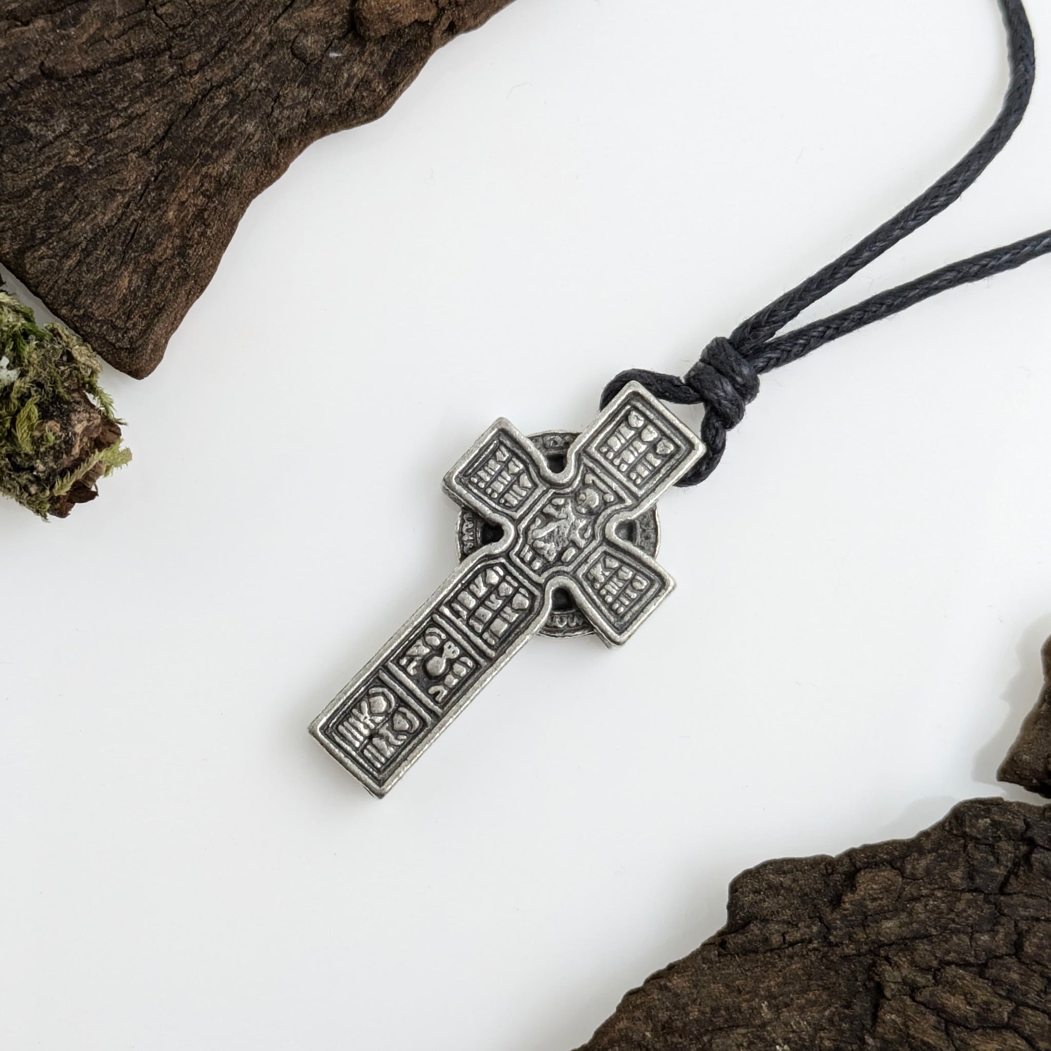 Celtic Cross Pewter Choker Necklace