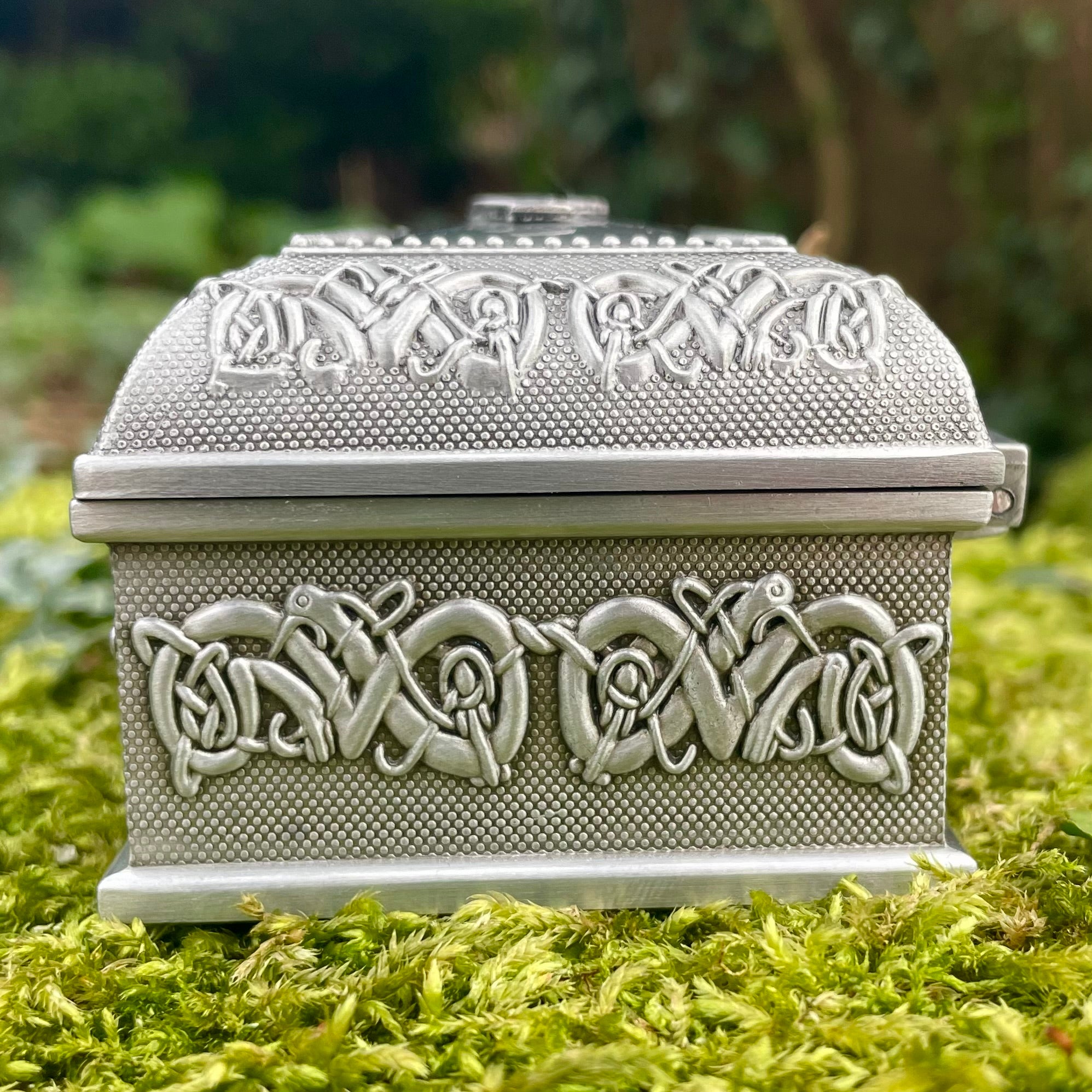 Vintage Celtic Jewelry Box with Claddagh Design Small