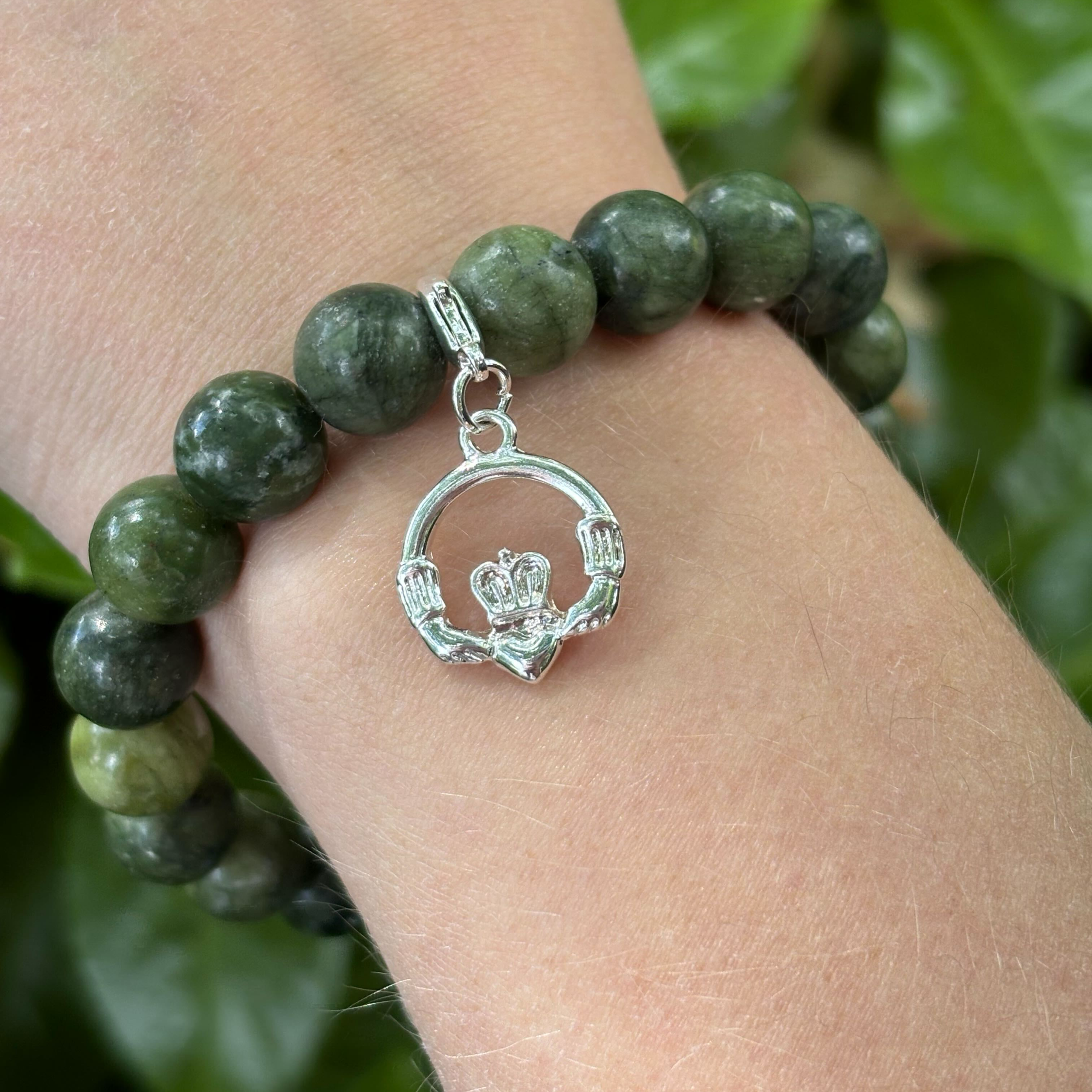 Connemara Marble Claddagh Bracelet